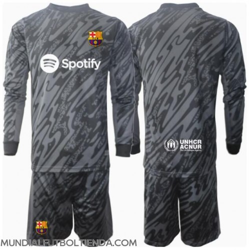 Camiseta Barcelona Portero Tercera Equipación Replica 2024-25 para niños mangas largas (+ Pantalones cortos)